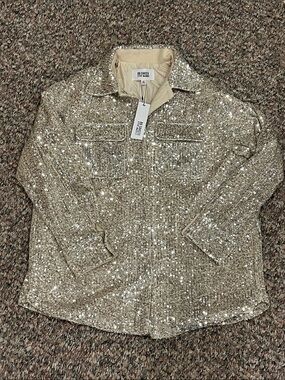 BB Dakota by Steve Madden Gold Sequin Shacket